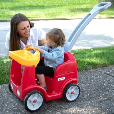 Red Plastic Toddler Push Car with Seatbelt and Tray