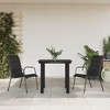 vidaXL Patio Dining Set - 3 Piece Outdoor Furniture with Black Steel Frame, Textilene Comfort Seating, and Glass Table - 2 of 4