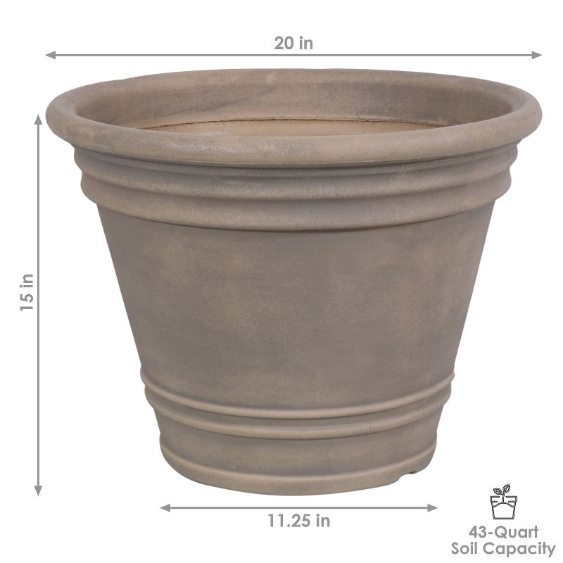 Sunnydaze Indoor/Outdoor Patio, Garden, or Porch Weather-Resistant Franklin Flower Pot Planter - 20", 4 of 11