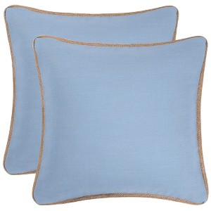 PiccoCasa Home Decor Throw Pillow Cover with Burlap Linen Trimmed Tailored Edges 2 Pcs - 1 of 4