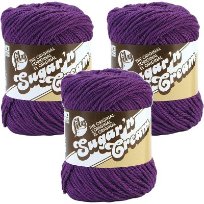 pack Of 3) Lily Sugar'n Cream Yarn - Solids-black Currant : Target