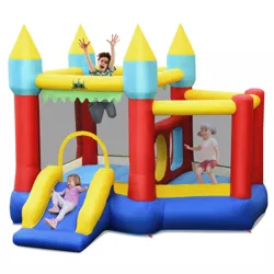 Costway Inflatable Bounce House Slide Jumping Castle Ball Pit Tunnels Without Blower