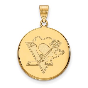 Black Bow Jewelry 14k Yellow Gold Pittsburgh Penguins NHL Large Pendant - 1 of 3