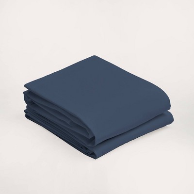 Navy Organic Cotton Percale Standard Pillowcase Set