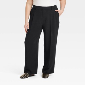 Women's High-Rise Pleated Front Straight Trousers - A New Day™ - 1 of 3