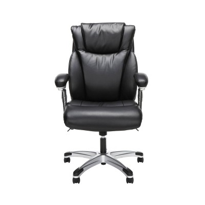 Ergonomic Executive Bonded Leather Office Chair Black - OFM