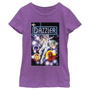 Girl's Marvel Dazzler Superhero Friends Comic Book Cover Crop T-Shirt - 1 of 4