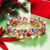 Bangle Bracelets for Women with Created Gemstones in Garnet Amethyst Peridot Morganite, Rose Gold Plated Jewelry Set - 4 of 4