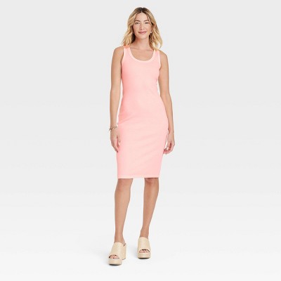 Women's Ribbed T-shirt Dress - Universal Thread™ Pink S : Target