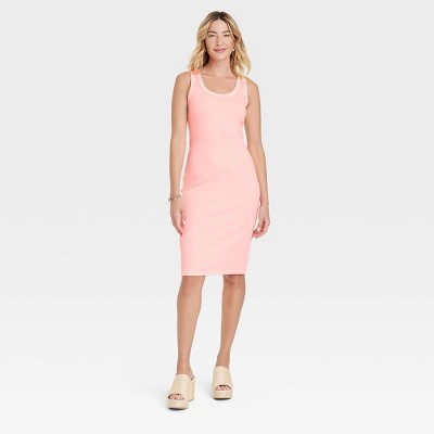 Pink tank clearance dress