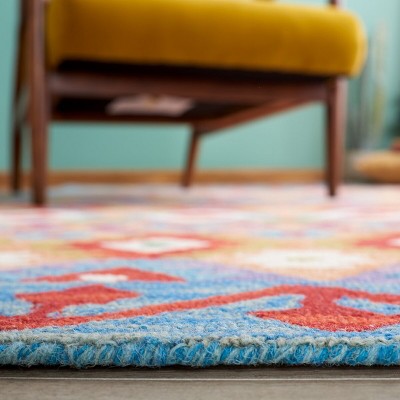Handmade Light Blue Tufted Wool Area Rug 59" x 84"