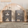 55" Double Cat Litter Box Enclosure, Hidden Cat Furniture Cabinet, TV Stand Side Table, Wood Finish - 4 of 4