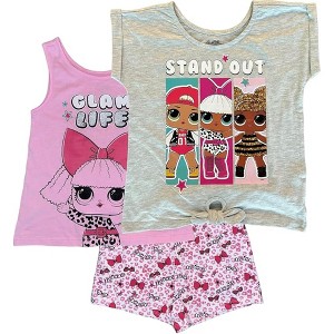 L.O.L. Surprise! Big Girl's 3-Piece T-Shirt, Tank Top and Short Sets - 1 of 4