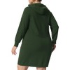 Agnes Orinda Women's Plus Size Fall Rib Knit Pullover Sweater Fashion  Long Sleeve Hooded Bodycon Dress - 4 of 4