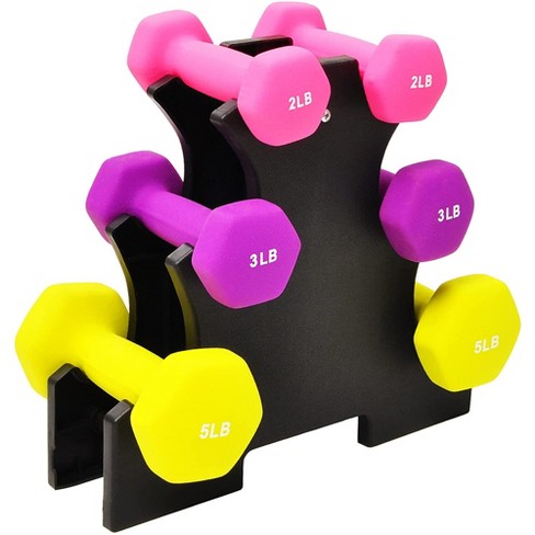 Bek Posters binding Balancefrom Fitness 3 Pair Neoprene Coated 2, 3, And 5 Pound Dumbbell  Weight Set For Various Strength Training Workouts With Storage Rack Stand :  Target