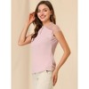 INSPIRE CHIC Women's Ruffle Neck Mesh Panel Keyhole Back Cap Sleeve Blouse - 4 of 4