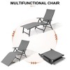 Crestlive Products 3 pc Outdoor Aluminum Adjustable Folding Chaise Lounge Chairs and Foldable Side Table Set - 4 of 4