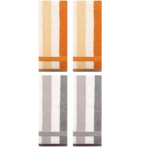 REGALWOVEN Striped Absorbent Soft Cotton Hand Towels for Bathroom 4 Pack - 1 of 4