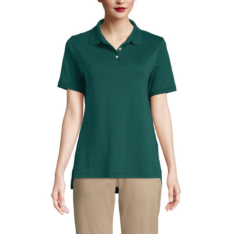 Lands' End School Uniform Women's Tall Short Sleeve Interlock Polo Shirt, 3 of 6