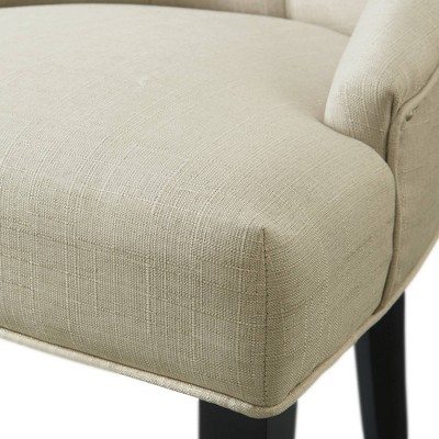Elegant Cream Upholstered Wood Side Chair with Tufted Detailing (Set of 2)