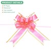 Unique Bargains Plastic Gold Edge Satin Decorations Gift Wrap Bows Pull Bows 10 Pcs - 2 of 4