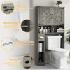 Over The Toilet Storage Cabinet with 2 Barn Doors & Toilet Paper Holder Stand - 3 of 4