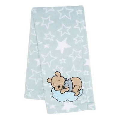 Disney Baby Winnie the Pooh Hugs Gray Soft Fleece Baby Blanket