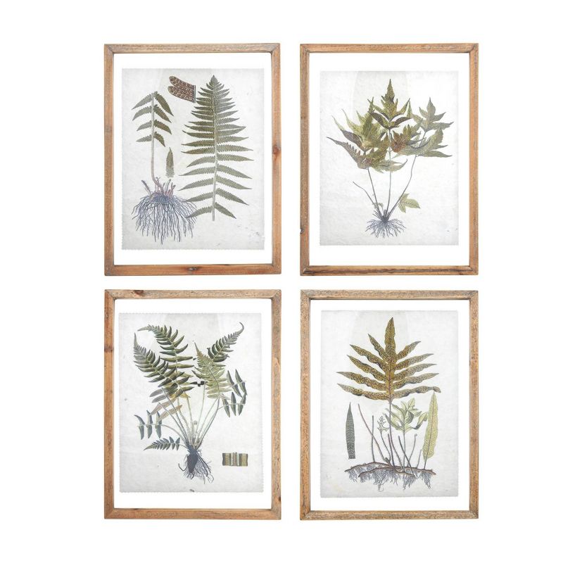 11.7&#34; x 15.7&#34; (Set of 4) Styles Botanical Print on Textured Material with Wood Frame Wall Art - Storied Home, 1 of 9