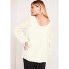 June + Vie by Roaman's Women's Plus Size Sequin Boatneck Top - 14/16, Ivory - 3 of 4