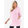 Woman Within Plus Size Rib-Knit High Pile Fleece Hoodie Sweatshirt - 3 of 4