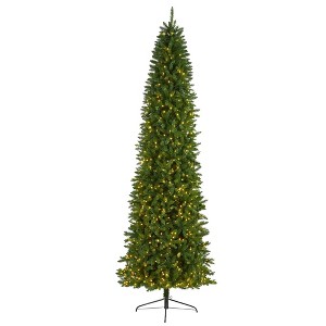 Nearly Natural Pre-Lit LED Slim Green Mountain Pine Artificial Christmas Tree Clear Lights - 1 of 4