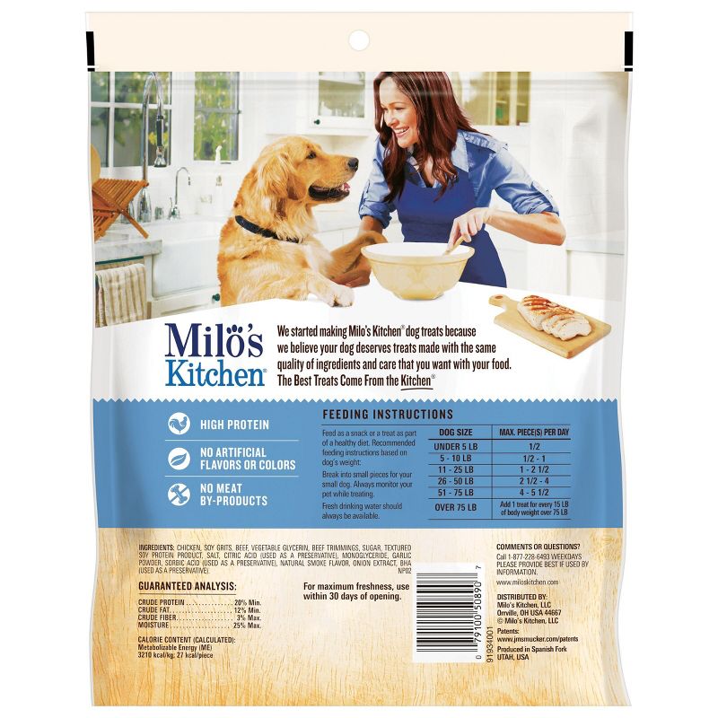 Milo&#39;s Kitchen Chicken Meatballs Chewy Dog Treats - 18oz, 3 of 8
