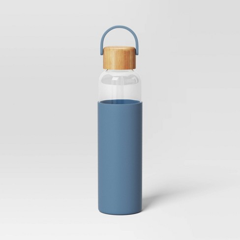 JoyJolt Glass Tumbler Water Bottle with Straws & Silicone Sleeve