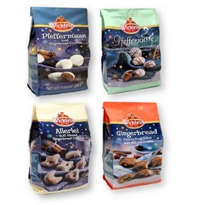 Wicklein Holiday Gingerbread Lebkuchen Cookies 4 Varieties: Pfeffernusse, Pfeffernusse Glazed, Gingerbread, and Allerlei (Pack of 4) - 1 of 4