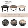 Airsurfer 30" Wood Octagonal Vintage Patchwork Coffee Table with Cross Metal Legs, Farmhouse Style for Living Room - 4 of 4