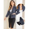 Allegra K Women's Long Sleeve Open Front Work Office Plaid Tweed Blazer - 2 of 4
