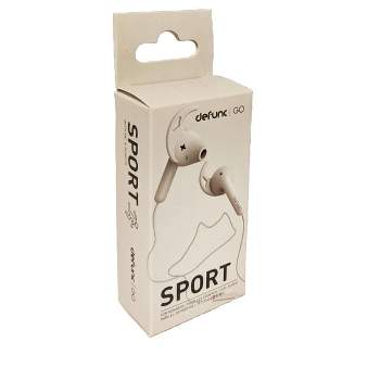 Defunc Go Sport 3.5mm Earbuds for Runners Sweatproof Compatible with iPhone 6s Plus, 6 Plus, 6s, 6, 5s, 5c, 5, 4s, 4, SE, Samsung and Android - White