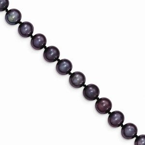 Black Bow Jewelry 7-8mm, Black FW Cultured Pearl & 14k Yellow Gold Clasp Necklace - 1 of 4