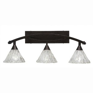 Toltec Lighting Bow 3 - Light Vanity in  Bronze with 7" Italian Ice Shade - 1 of 1