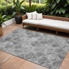 Gray Charcoal And Ivory Abstract Washable Indoor Outdoor Area Rug - 2 of 4