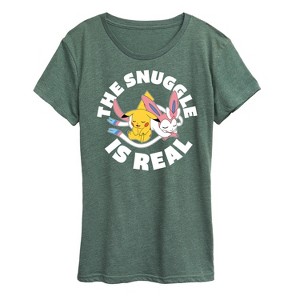 Women's - Pokémon - The Snuggle Is Real Pikachu and Sylveon Short Sleeve Graphic T-Shirt - 1 of 4