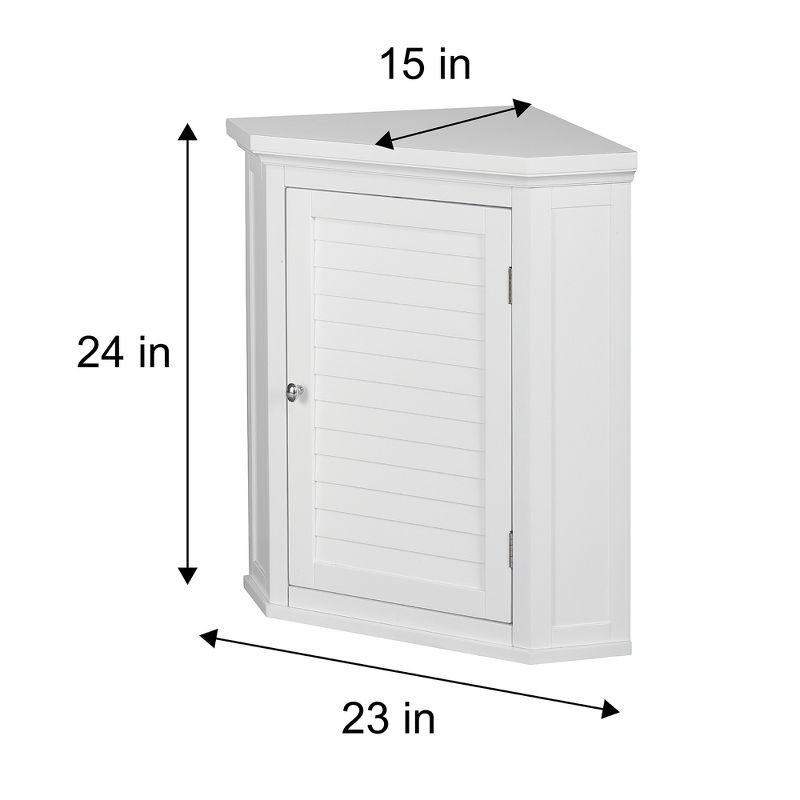 Teamson Home Glancy 22.5" x 24" Removable Corner Wall Cabinet with Shelf, White, 5 of 10