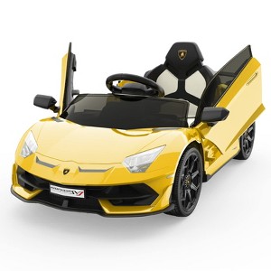 12V Ride Electric Car for Kids, Licensed Lamborghini Vehicles Battery Powered Sports Car with Remote Control - 1 of 4