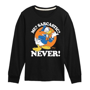 Boys' - Disney - Donald Me Sarcastic Never Long Sleeve Graphic T-Shirt - 1 of 4