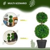 Resenkos 2 Pcs 23.5" Artificial Boxwood Ball Topiary Tree Set of 2 Fake Plants in Pot with Double Ball-Shaped Leaves Green - 4 of 4