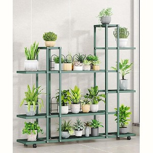 Corner Tiered Plant Stand, Indoor Flower Shelf with Wheels, Multi-Tier Planter Pot Holder for Living Room Office Balcony Garden - 1 of 3