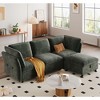 Modular Sectional Sofa, 97" L Shape 3 Seater Sofas with Ottoman and Pillows, Velvet Deep Seat Cloud Couch L-Shaped Sectional Couches for Living Room - 4 of 4