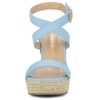 Allegra K Women's Back to College Slingback Crisscross Espadrille Wedges Heel Sandals - 2 of 4