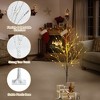 Tangkula Artificial White Birch Tree Pre-lit Twig Birch Tree Designed for Holiday Festival - 3 of 4