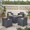 Christopher Knight Home Farragut Outdoor 5 Piece Polypropylene Club Chair and Fire Pit Set - 2 of 4